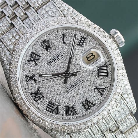 rolex watch all diamond|full diamond rolex watch.